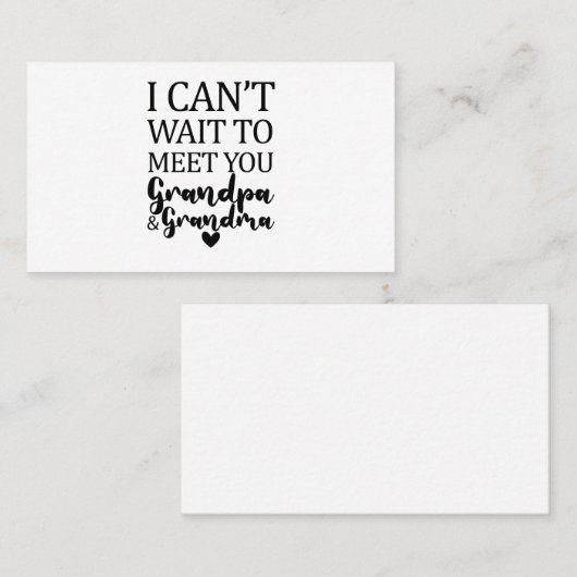 Ik kan niet wachten om opa en oma te ontmoeten visitekaartje (Voorkant / Achterkant)