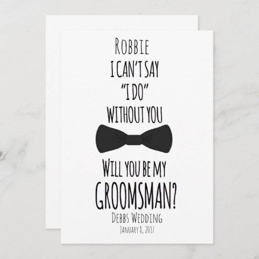 Ik kan niet zeggen dat ik dat doe zonder je bruids kaart (Voorkant / Achterkant)