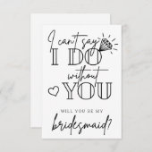 Ik kan niet zeggen dat ik het doe zonder je bruids bedankkaart (Voorkant / Achterkant)