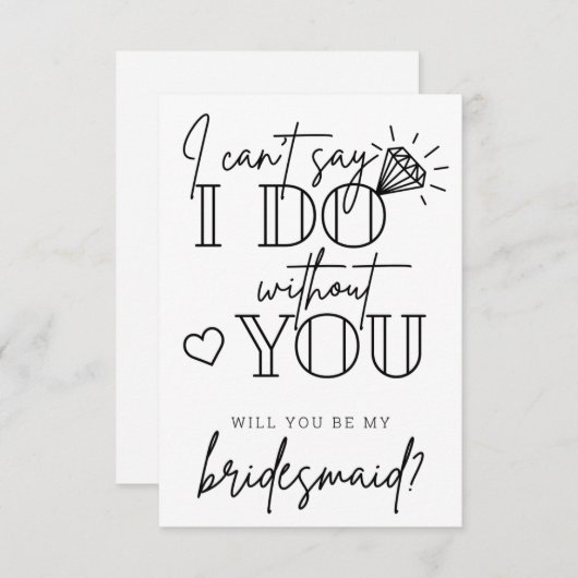 Ik kan niet zeggen dat ik het doe zonder je bruids bedankkaart (Voorkant / Achterkant)