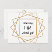 Ik kan niet zeggen dat ik het doe zonder je bruids kaart (Voorkant / Achterkant)