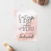 Ik kan niet zeggen dat ik het doe zonder je bruids notitiekaartje (Voorkant / Achterkant in situ)