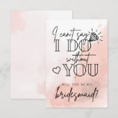 Ik kan niet zeggen dat ik het doe zonder je bruids notitiekaartje (Voorkant / Achterkant)