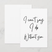 Ik kan niet zeggen dat ik het doe zonder jou bruid save the date (Voorkant / Achterkant)