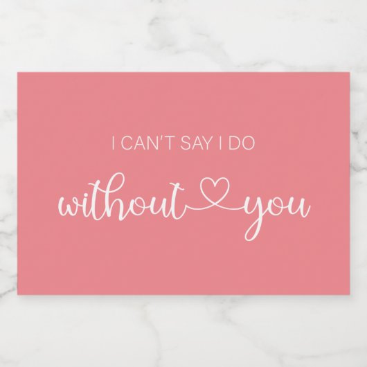 Ik kan niet zeggen dat ik zonder roze. sparkling wijnetiket (Enkel label)