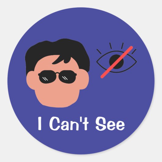 Ik kan niet zien ronde sticker (Voorkant)