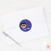 Ik kan niet zien ronde sticker (Envelop)