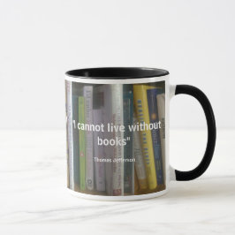 Ik kan niet zonder het Citaat van Boeken leven Mok