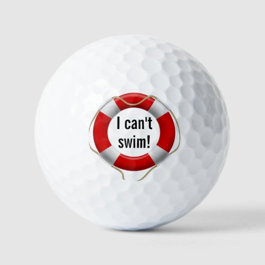 Ik Kan Niet Zwemmen Golfbal Golfballen (Voorkant)