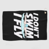 Ik kan niet zwemmen. golfhanddoek (Horizontaal)