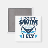 Ik kan niet zwemmen met vlinder. magneet (Voorkant / Achterkant)