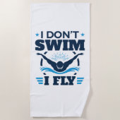 Ik kan niet zwemmen met vlinder. strandlaken (Voorkant)