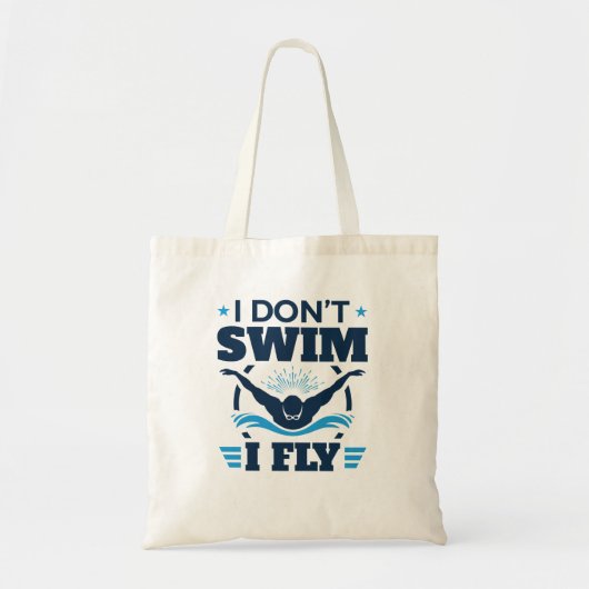 Ik kan niet zwemmen met vlinder. tote bag (Voorkant)