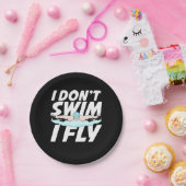 Ik kan niet zwemmen. papieren bordje (Feest)