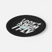 Ik kan niet zwemmen. papieren bordje (Gekanteld)