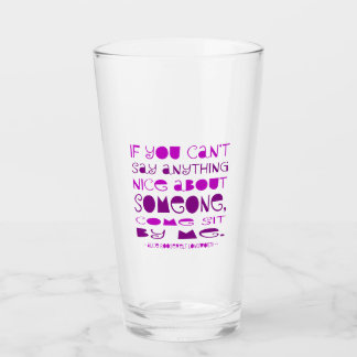 Ik kan niets aardigs zeggen, kom Paarse bij me zit Glas