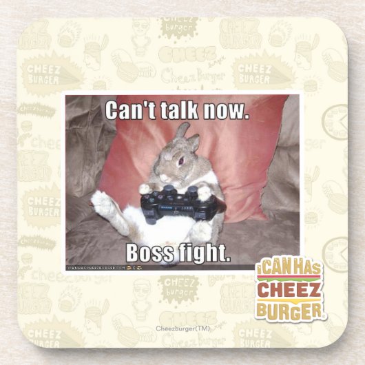 Ik kan nu niet praten, baas vecht. drankjes onderzetter (Voorkant)