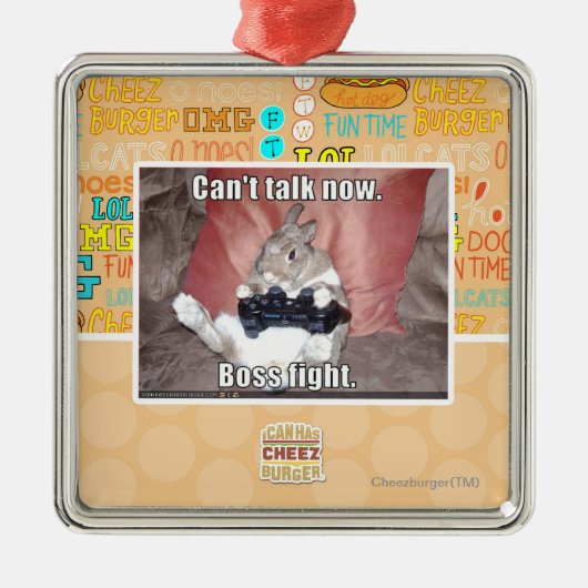 Ik kan nu niet praten, baas vecht. metalen ornament (Voorkant)