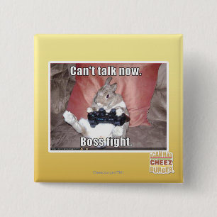 Ik kan nu niet praten, baas vecht. vierkante button 5,1 cm