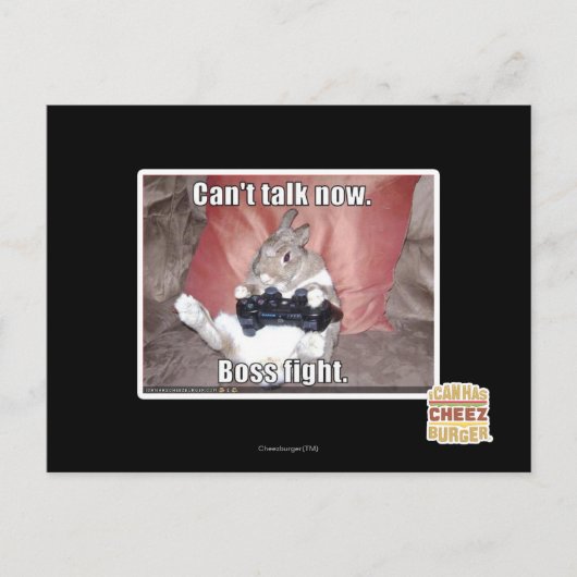 Ik kan nu niet praten, baas vechten. briefkaart (Voorkant)