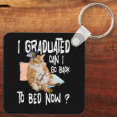 Ik kan nu terug naar bed gaan, met kat over Gra. Sleutelhanger (Achterkant)