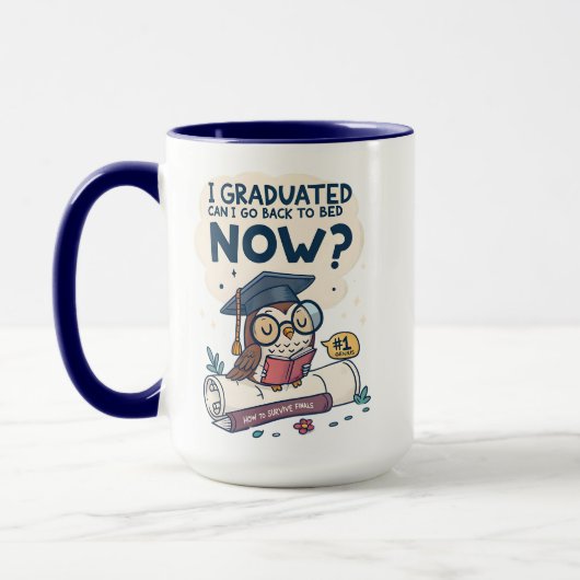 Ik kan nu terug naar bed. mok (Links)