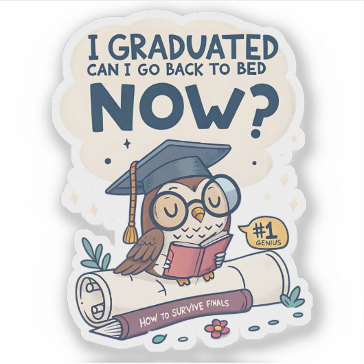 Ik kan nu terug naar bed. sticker (Voorkant)