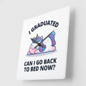 Ik kan nu terug naar bed. vierkante klok (Hoek)