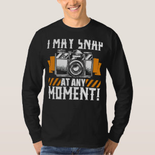 Ik kan op elk moment een fotograaf camera-foto mag t-shirt