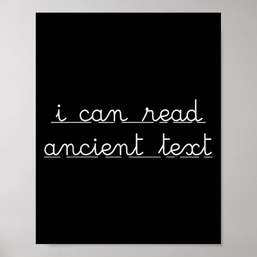 Ik kan oude tekst Schattige handschrift lezen Poster (Voorkant)
