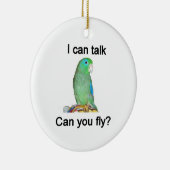 Ik kan praten, kan je vliegen? keramisch ornament (Rechts)