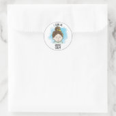 Ik kan rustig zijn ronde sticker (Tas)