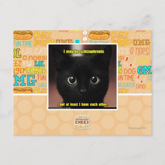 Ik kan schizofreen zijn briefkaart (Voorkant)