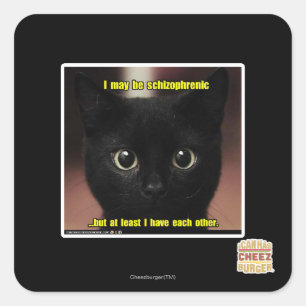 Ik kan schizofreen zijn vierkante sticker