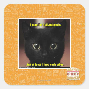 Ik kan schizofreen zijn vierkante sticker