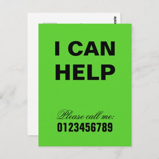 Ik kan SOS van de Hulp van het Nabuurschap helpen Briefkaart (Voorkant / Achterkant)