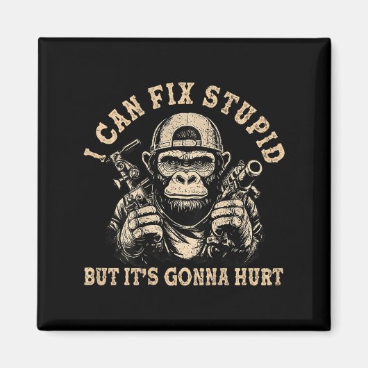 Ik kan Stud repareren, maar het gaat Monkey Funny Magneet (Voorkant)