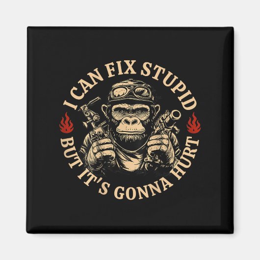 Ik kan Stud repareren, maar het gaat Monkey Funny Magneet (Voorkant)