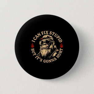 Ik kan Stud repareren, maar het gaat Monkey Funny Ronde Button 5,7 Cm