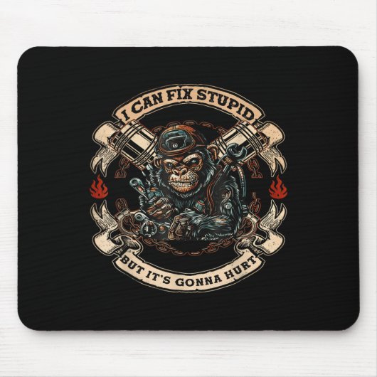 Ik kan Stud repareren, maar het zal aap pijn doen Muismat (Voorkant)