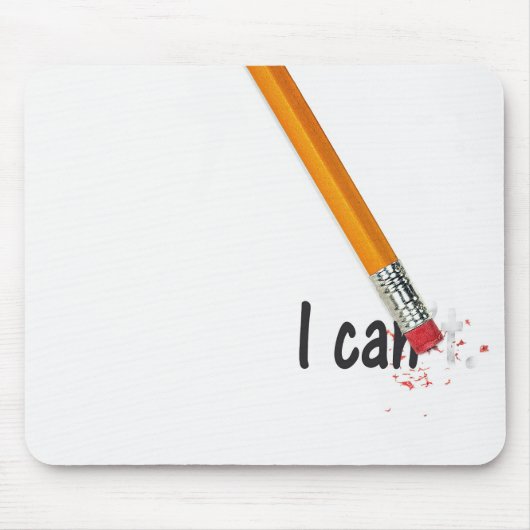 Ik kan tekst met Potcil Eraser Muismat (Voorkant)