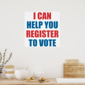 IK KAN U HELPEN U TE REGISTREREN OM TE STEMMEN. POSTER (Keuken)