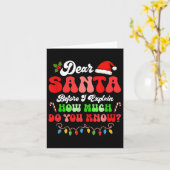 Ik kan uitleggen Kerstmis kleurrijke lichten Santa Kaart (Gele Bloem)