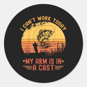 Ik kan vandaag mijn arm niet werken in een gegoten ronde sticker