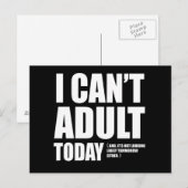 Ik kan vandaag niet volwassen worden. briefkaart (Voorkant / Achterkant)