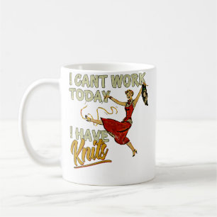 Ik Kan Vandaag Niet Werken Ik Heb Breiwerk Vintage Koffiemok