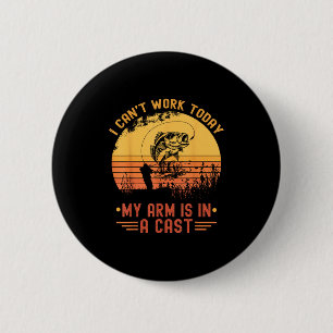 Ik kan vandaag niet werken Mijn arm in het gips Gr Ronde Button 5,7 Cm