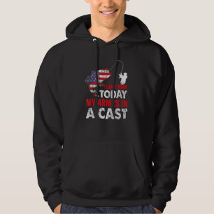 Ik Kan Vandaag Niet Werken Mijn Arm Zit In Het Pla Hoodie