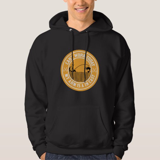 Ik kan vandaag werken Mijn arm is in een gegoten m Hoodie (Voorkant)