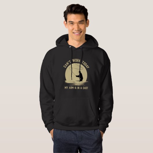 Ik kan vandaag werken mijn arm is in een gegoten v hoodie (Voorkant volledig)